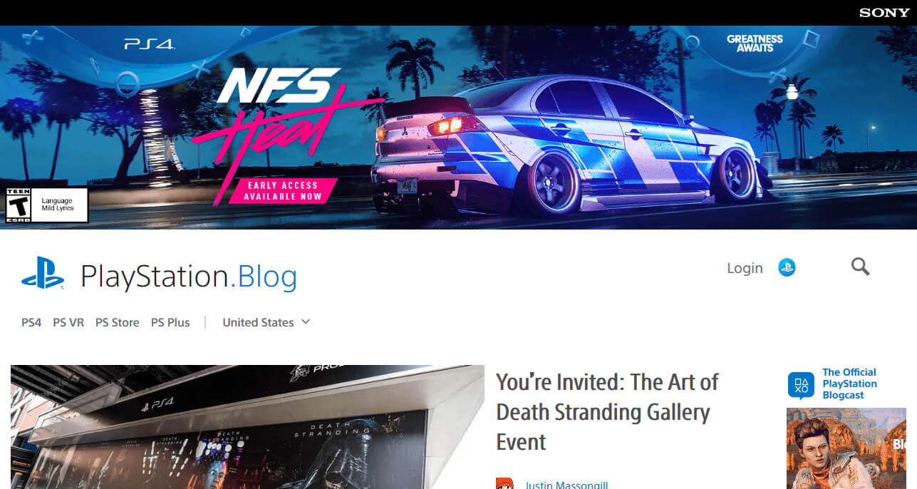 PlayStation Blog WordPress website
