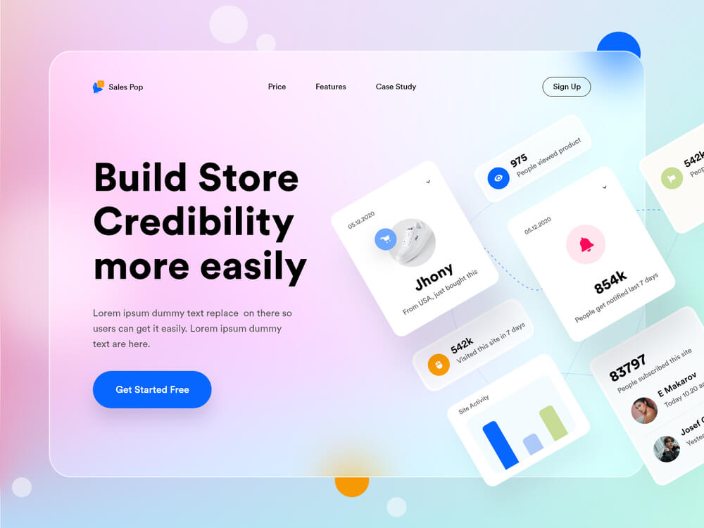 Glassmorphism Design Example 2