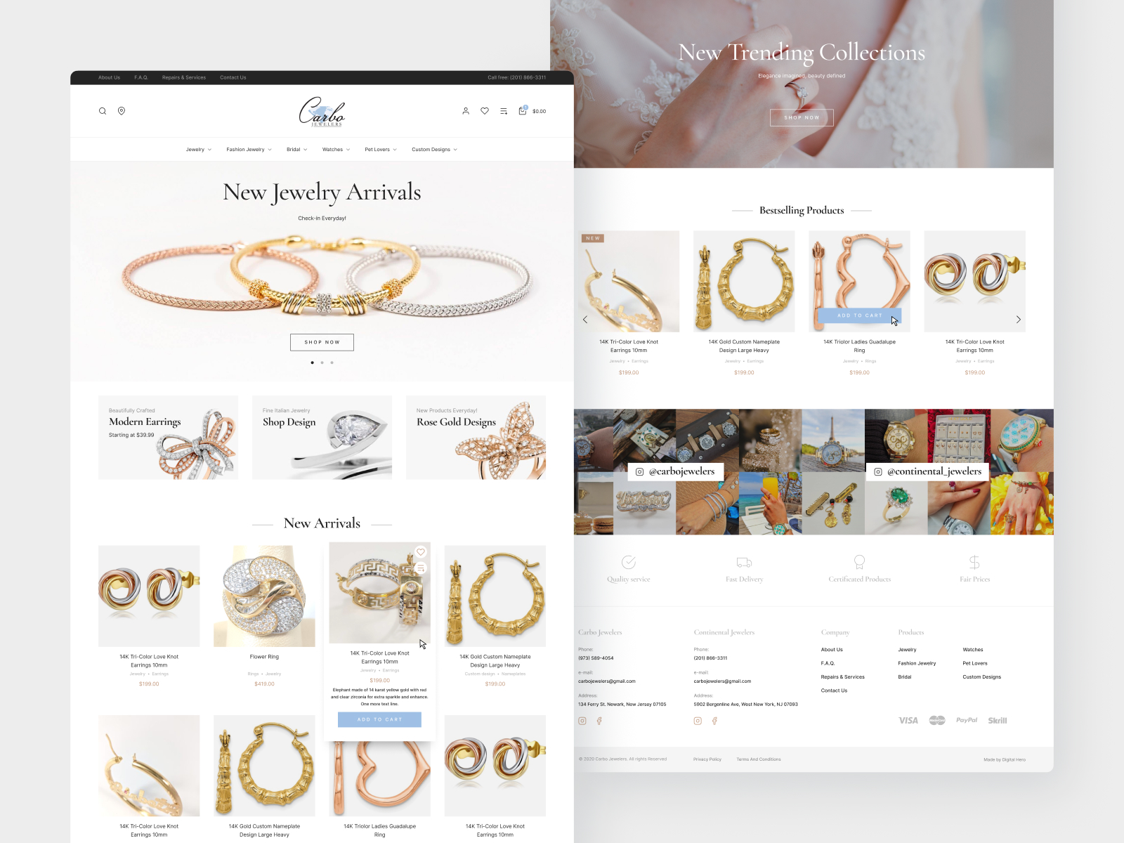 Carbo Jewelers Ecommerce Website Design and Development