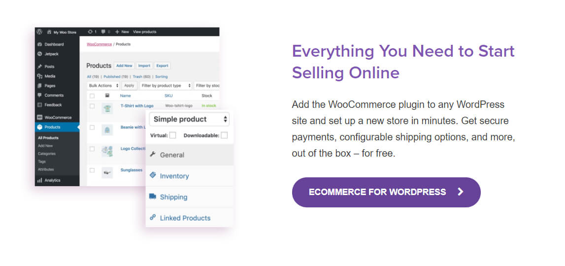 Woocommerce wordpress product set up