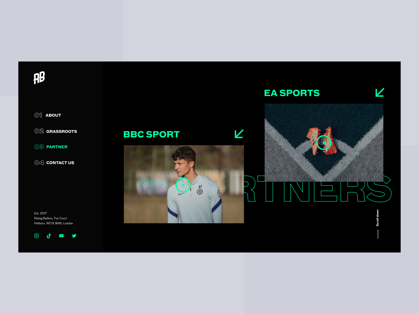Web design for Rising Ballers