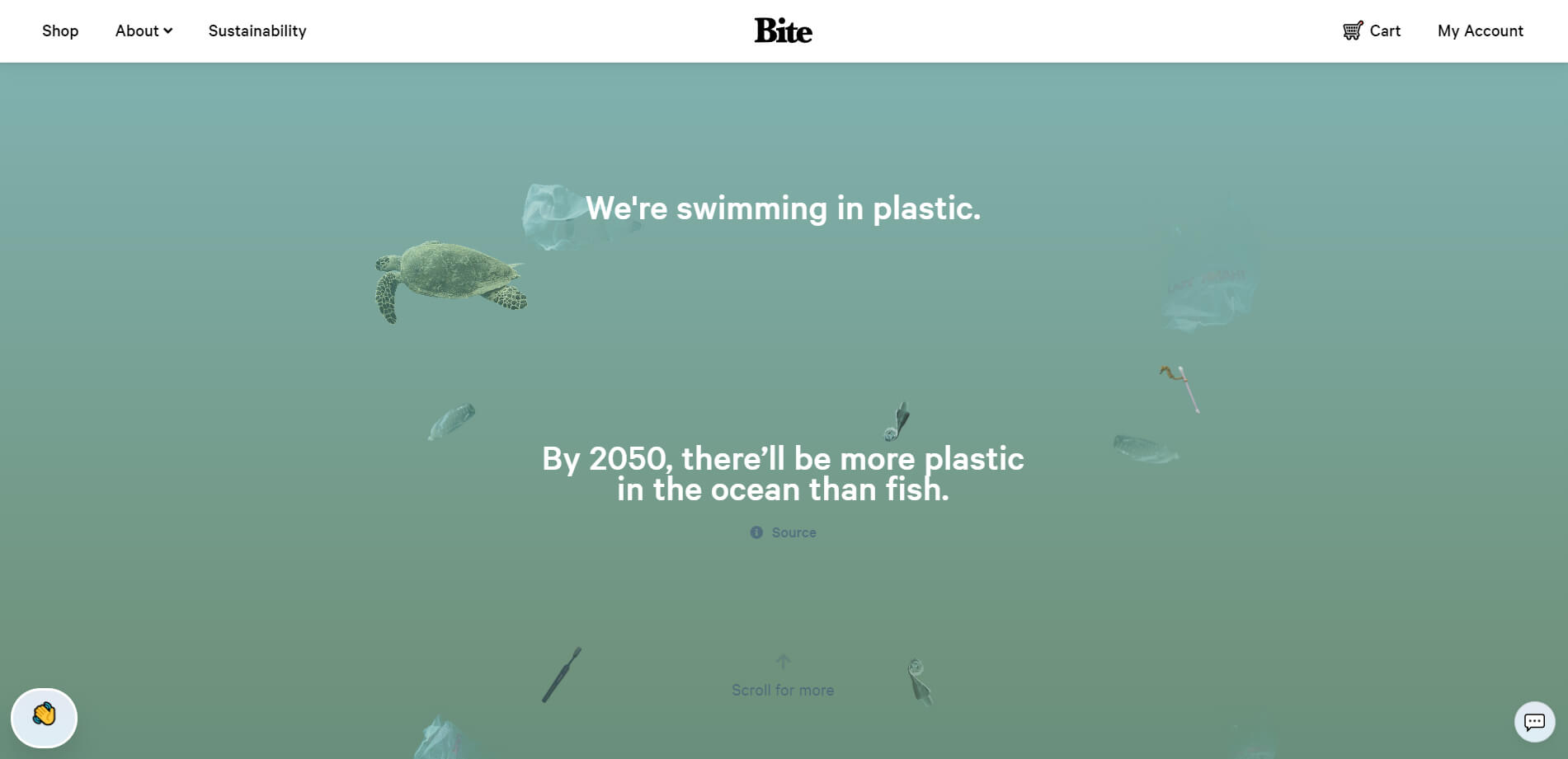 Bite parallax website example