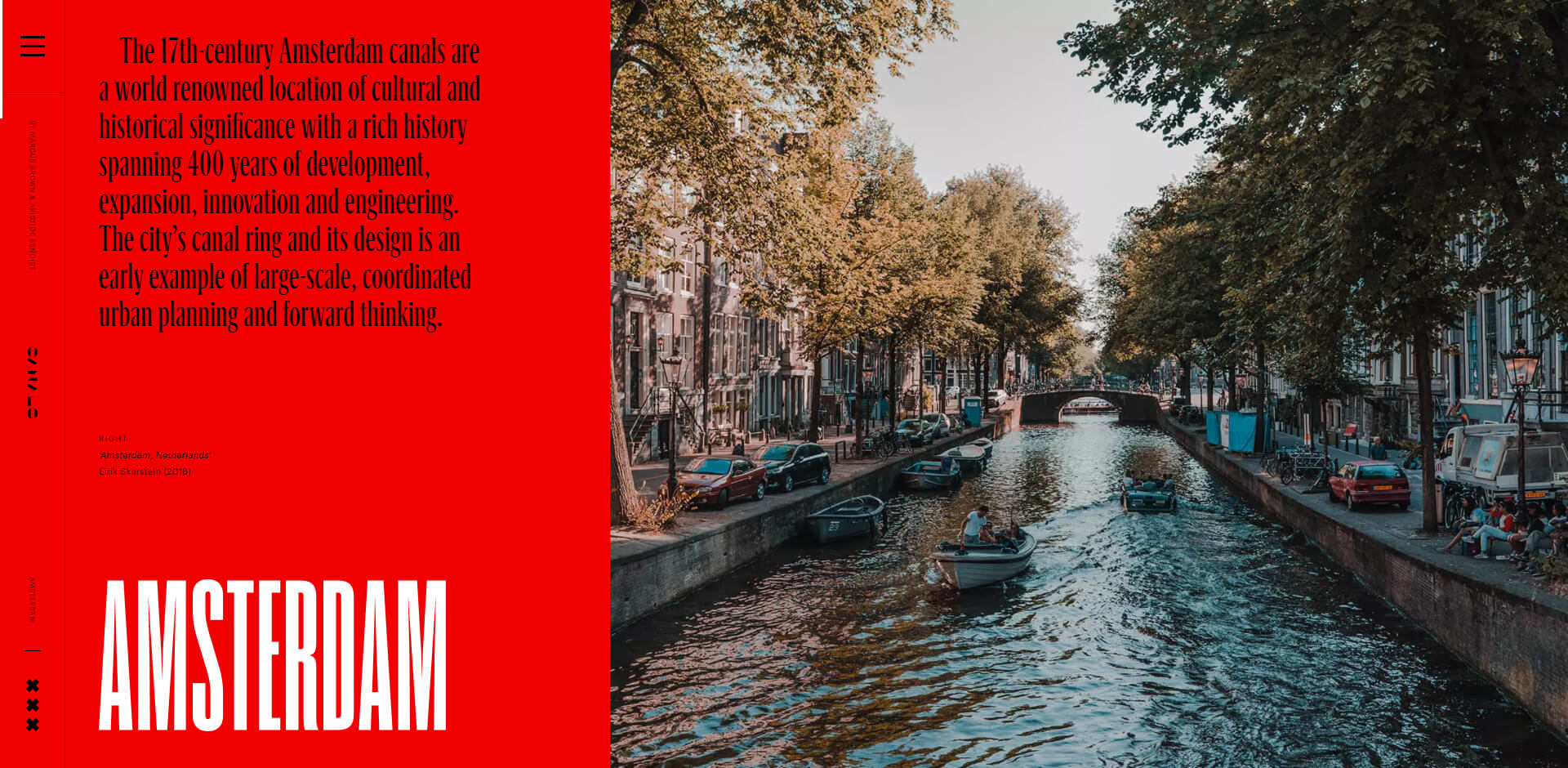 Canals parallax website example