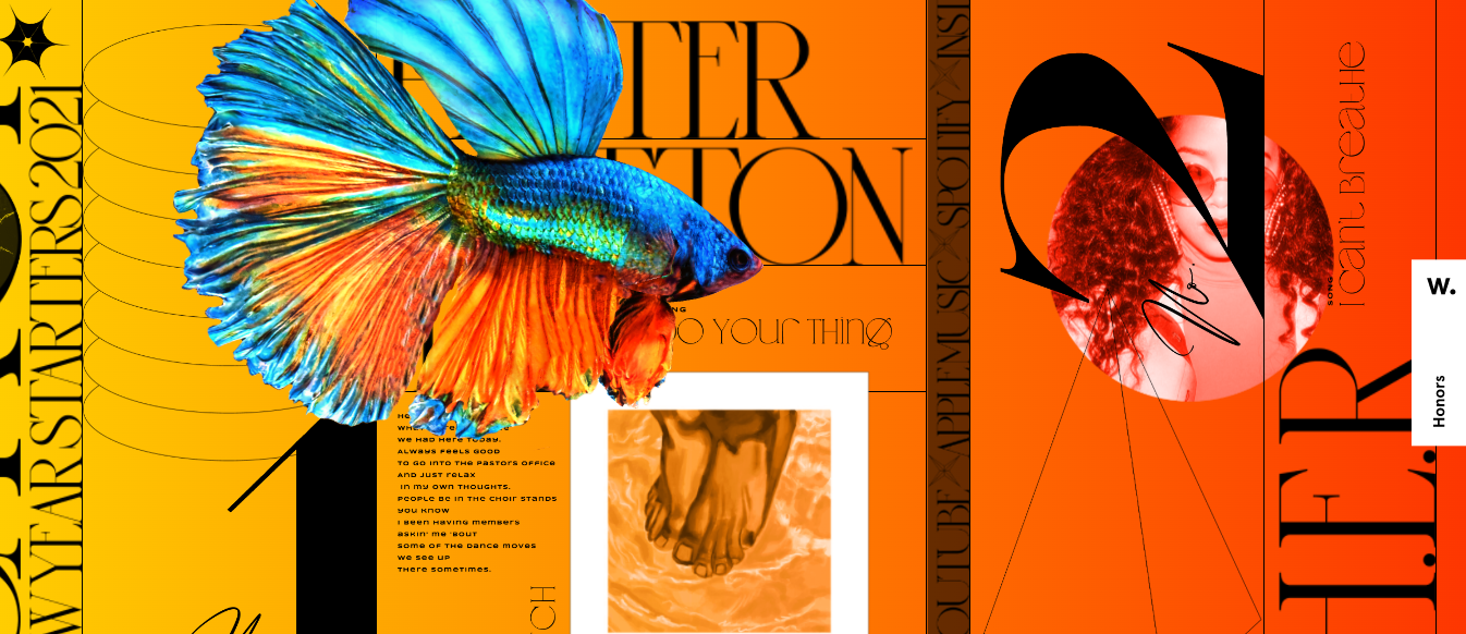 Website screenshot with different texts and images