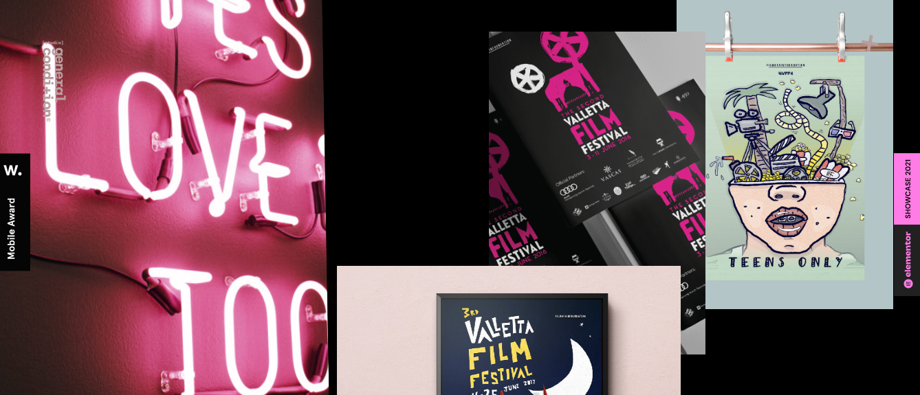 Website screenshot with colorful photos