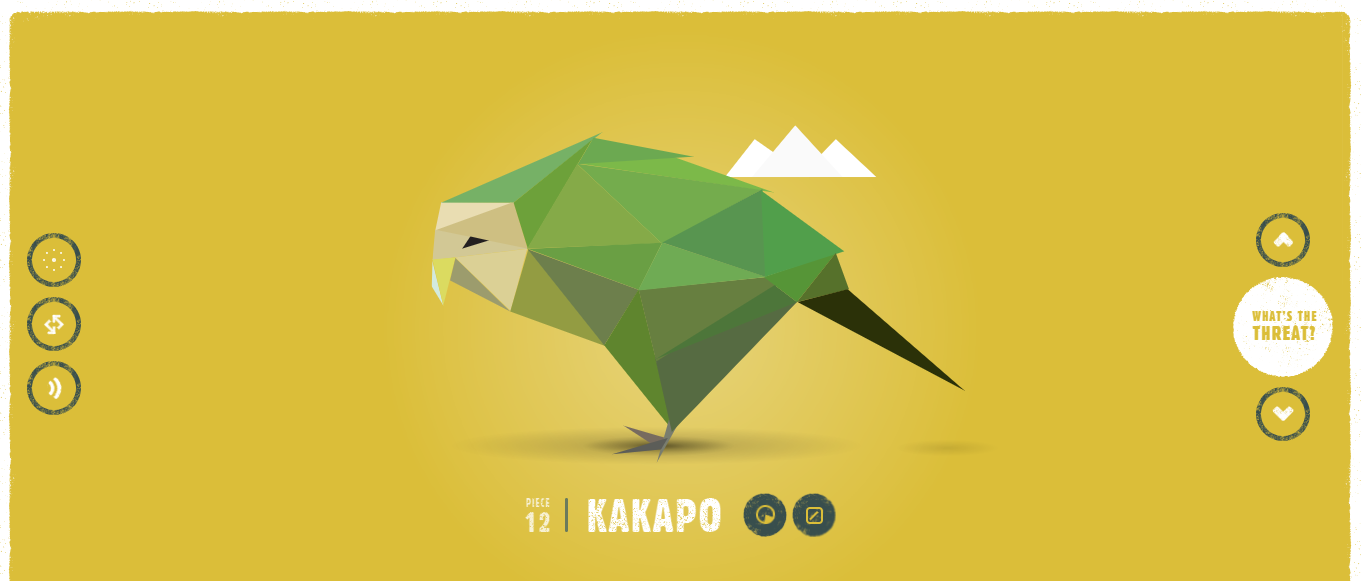 Website screenshot with a bird's image