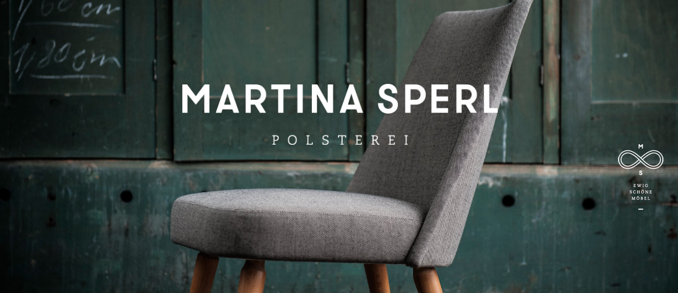 Website screenshot with chair image on the background