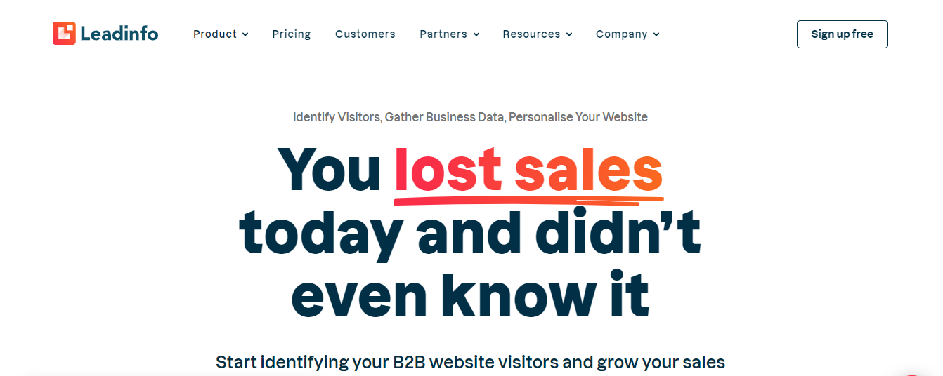 Website screenshot with white background and colorful text