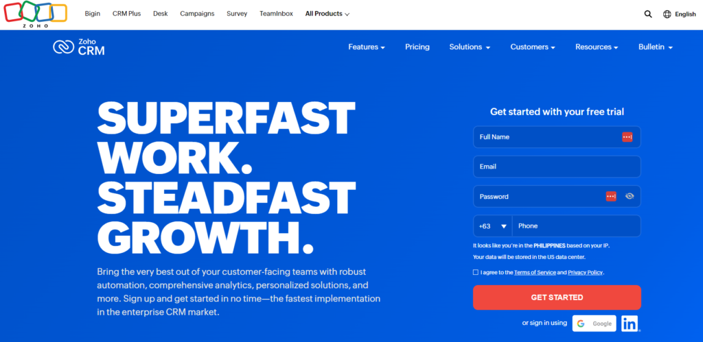 Zoho CRM, a digital marketing tool to use this 2023.