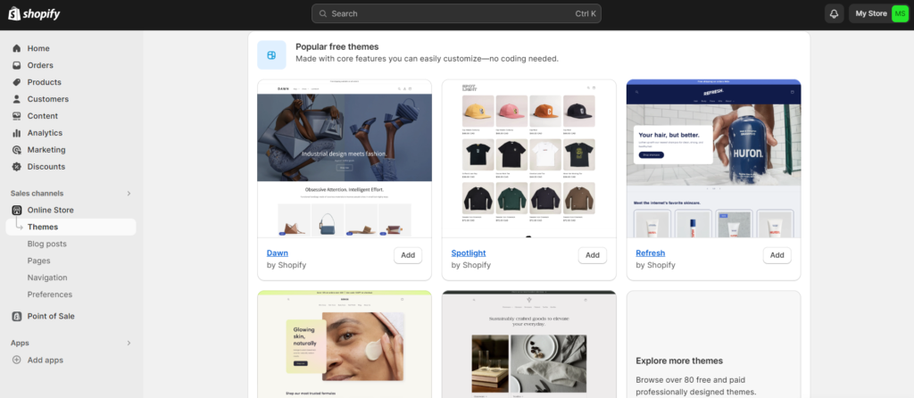 Shopify Theme Store