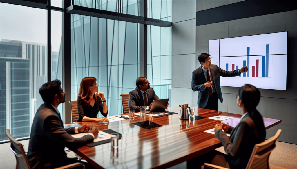 Interim CFO leading strategic planning session