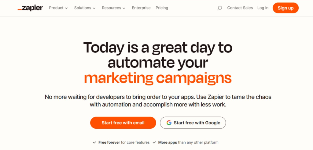 Zapier Website