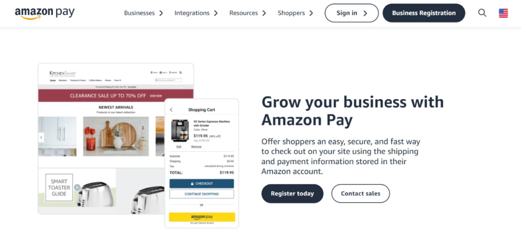 Amazon Pay for Business website