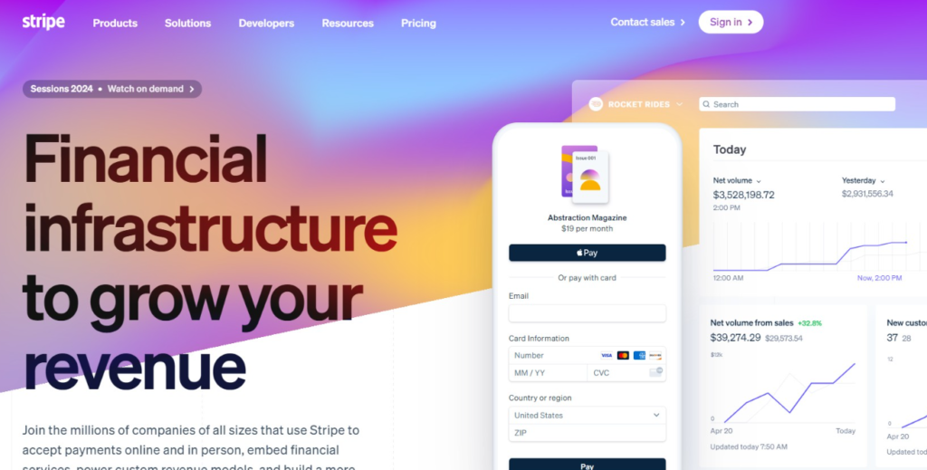 Stripe website