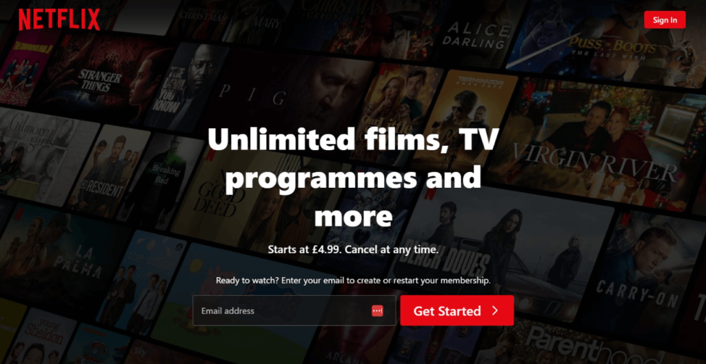 Netflix Sign-Up Website