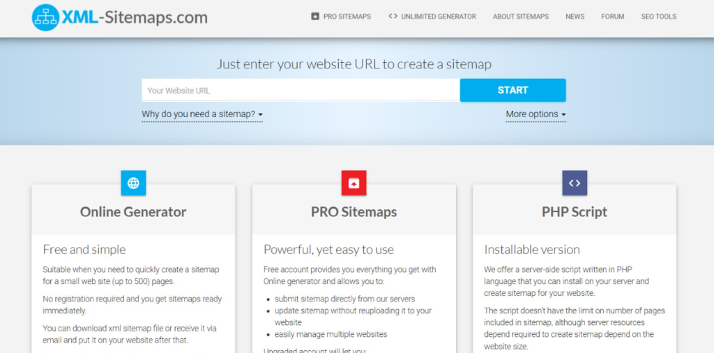 XML Sitemaps website