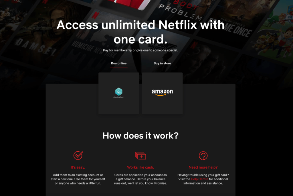 Netflix Subscription page: Sample of a good upsell strategy