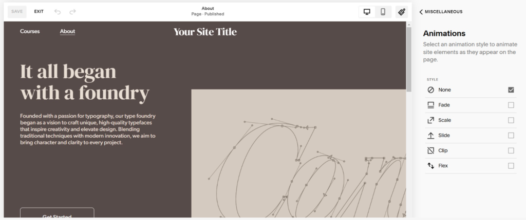 Essential Animation Types for Squarespace page
