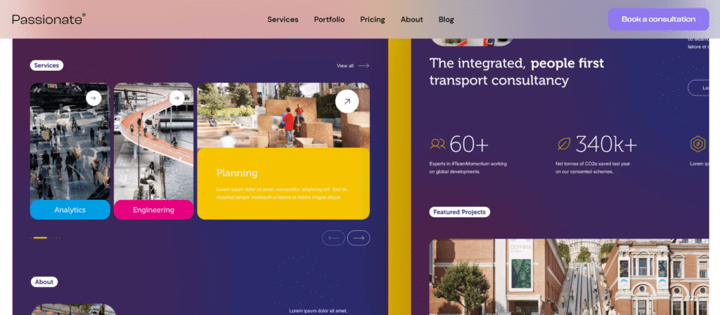 Passionate Agency website